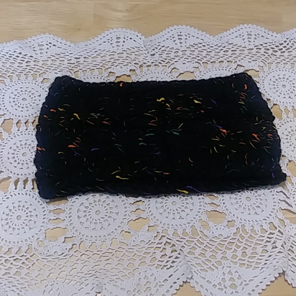 Wide knit headband, confetti colors